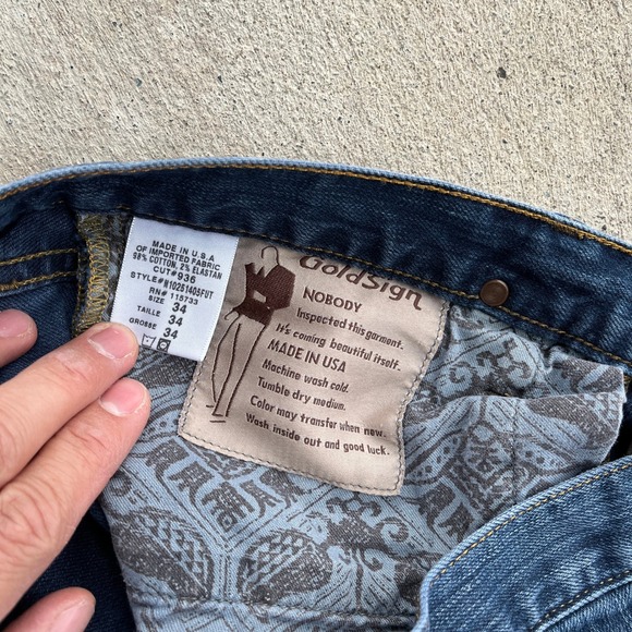 Goldsign Nobody Mens Jeans Made in USA Size 34 - Picture 4 of 6